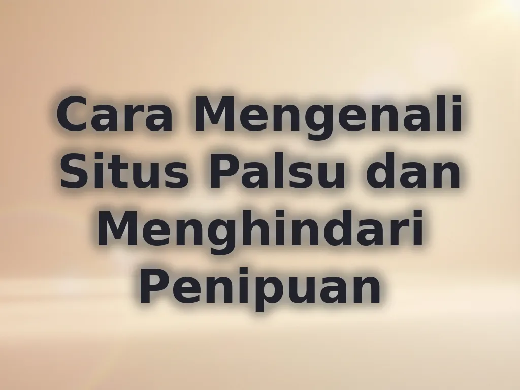 Cara Mengenali Situs Palsu dan Menghindari Penipuan